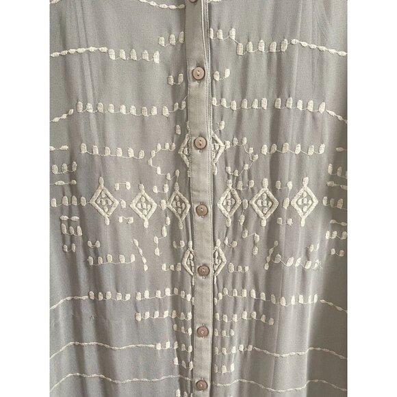 Soft Surroundings Gray Ibiza Georgette Embroidered Shift Dress SIZE-SMALL - Picture 11 of 13